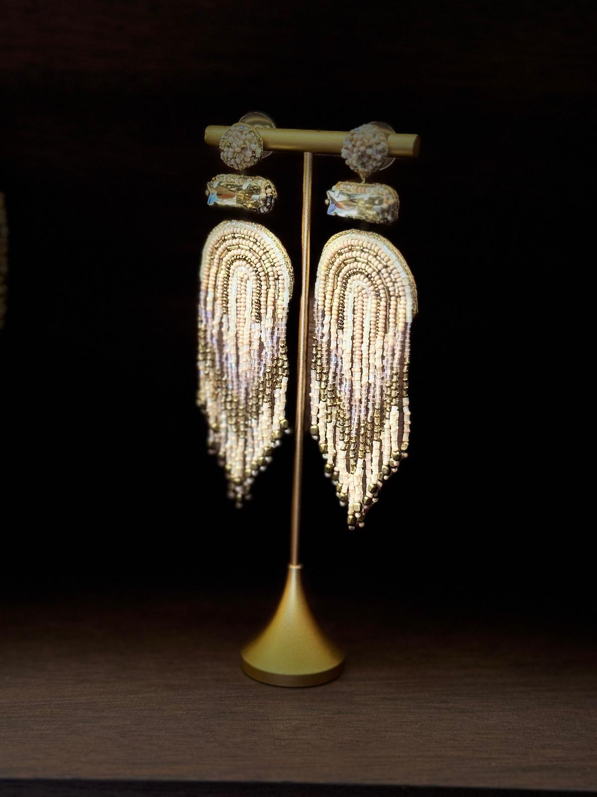 DEEPA GURNANI ISHANI EARRINGS IVORY