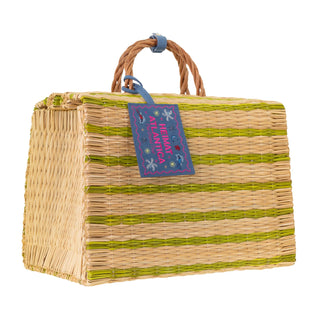 HEIMAT ATLANTICA BEACH BASKET LIME "The Grand Tour"