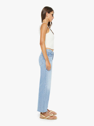 MOTHER THE MID RISE RAMBLER ZIP ANKLE FRAY BKK