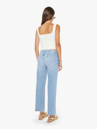 MOTHER THE MID RISE RAMBLER ZIP ANKLE FRAY BKK