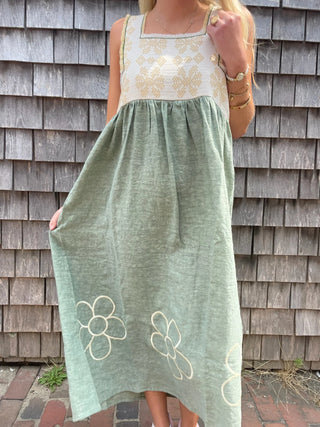 NINALEUCA FLORA GREEN DRESS