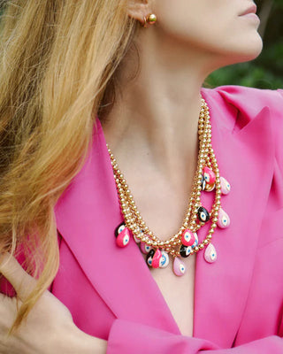 22 JEWELRY RANIA NECKLACE 6MM PINK