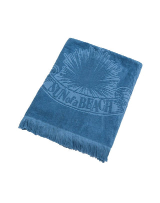 SUN OF A BEACH BLUE MONOCHROME BEACH TOWEL