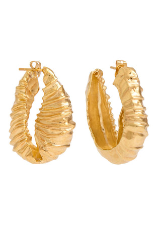 JLC MEDIUM SEASHELL HOOP EARRINGS