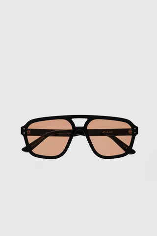 MONOKEL JET BLACK ORANGE SOLID LENS SUNGLASSES
