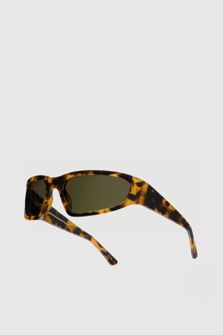 MONOKEL CROW MATT HAVANA GREEN  SOLID POLARIZED LENS SUNGLASSES