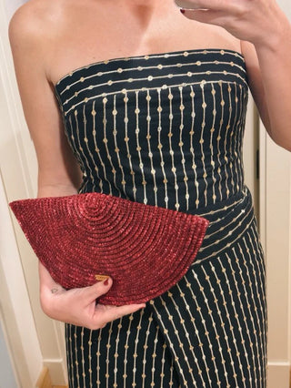 ZAHATI ABANICO BOLSO BURDEOS