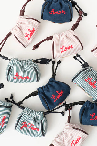 HEIMAT ATLANTICA MINI POUCH DENIM "Je t'aime"