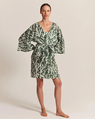 ALICIA SWIM SHORT KIMONO COVER-UP IN JUNGLE CORAL