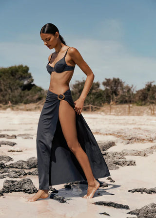 ALICIA SWIM KATHY SKIRT IN CAVIAR