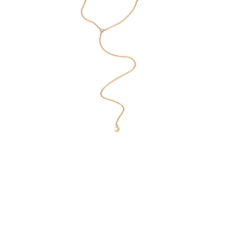 AND PARIS MINI Y MOON DIAMOND NECKLACE IN YELLOW GOLD