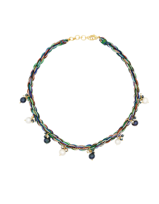MONOKI PEARL JAM NECKLACE - BLACK AND WHITE