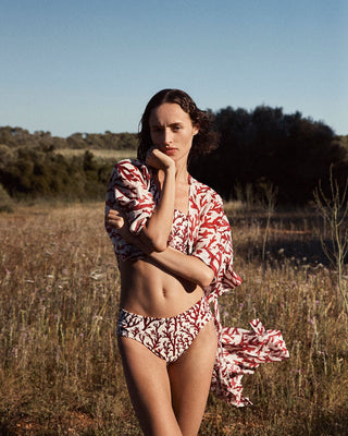 ALICIA SWIM NAOMI BIKINI BOTTOM IN DEEP CORAL