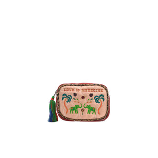 MONOKI BABY POUCH LOVE IS MEDECINE - BABY PINK & RASPBERRY