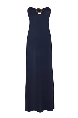 ALICIA SWIM YASMEEN BANDEAU DRESS IN CAVIAR