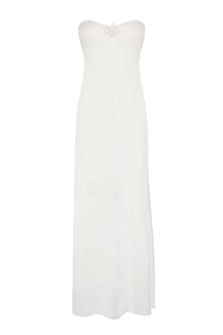 ALICIA SWIM YASMEEN BANDEAU DRESS IN SAND