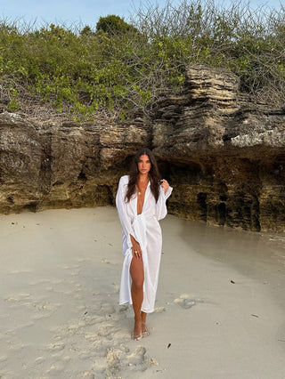 AMANI YANI DAWA LONG DRESS WHITE
