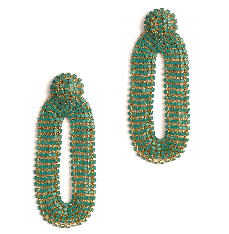 DEEPA GURNANI BIANCA EARRINGS GREEN