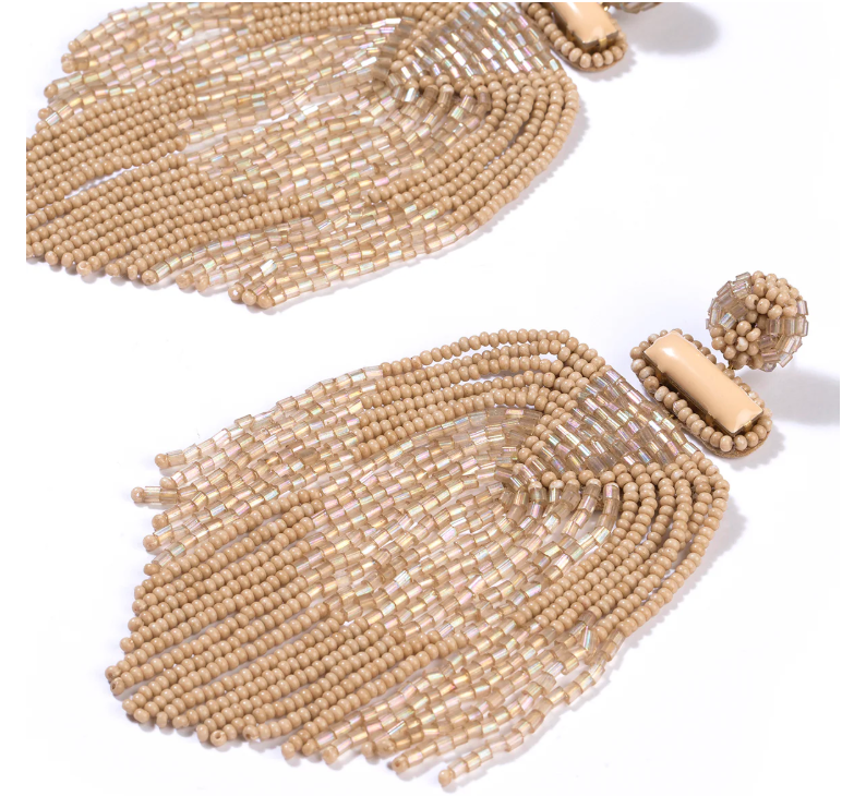 DEEPA GURNANI JODY EARRINGS BEIGE