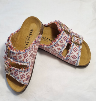 NINA LEUCA SANDALS M07 MELANGE ORANGE/BLUE