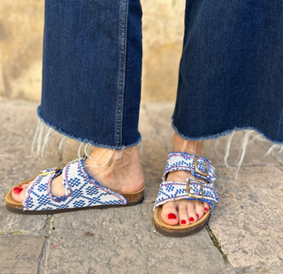 NINA LEUCA SANDALS B01 ORANGE/BLUE/LILLAC