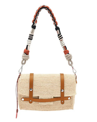 MY BOB BIHAN BAG NATURAL w/COGNAC LEATHER