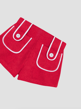 LA VESTE CARAMBOLA TOWEL SHORTS RED