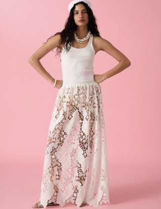JAUNE LIAN LACE SKIRT WHITE