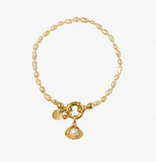 OCEANO JEWELS SURINAM BRACELET GOLD VERMEIL + PENDANT FLACQ CHARM