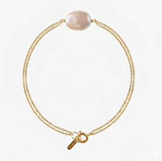 OCEANO JEWELS HELVETIA BRACELET GOLD VERMEIL FLAT WHITE PEARL