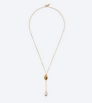 OCEANO JEWELS TROU D'EAU DOUCE NECKLACE GOLD VERMEIL ADJUSTABLE SHELL WHITE