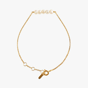 OCEANO JEWELS ILE RONDE BRACELET GOLD VERMEIL 5 PEARLS