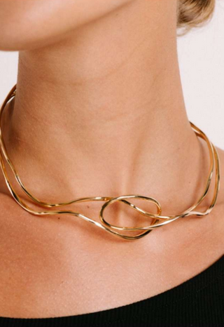 PIERETTI FERGIE CHOKER NECKLACE GOLD PLATE 18K