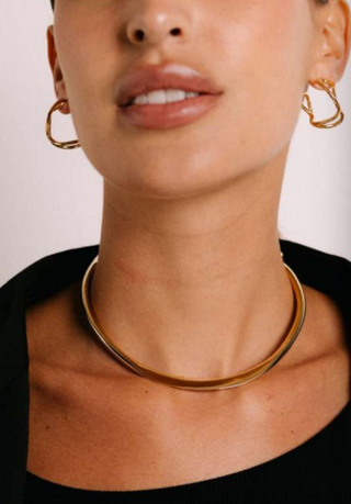 PIERETTI KUBE CUFF NECKLACE GOLD PLATE 18KT