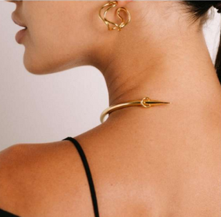 PIERETTI KUBE CUFF NECKLACE GOLD PLATE 18KT