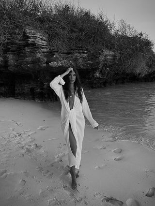 AMANI YANI DAWA LONG DRESS WHITE