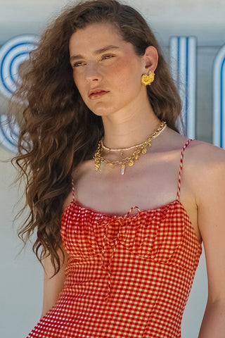 JLC MULTI CHAIN NECKLACE WITH SEASHELLS AND STONES