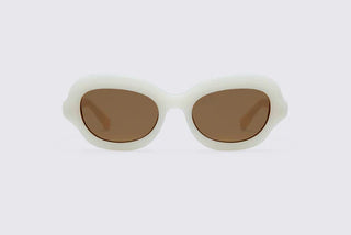 DELARGE ASAWA MILKY WHITE SUNGLASSES