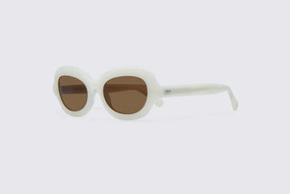 DELARGE ASAWA MILKY WHITE SUNGLASSES