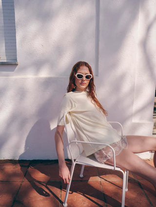 DELARGE ASAWA MILKY WHITE SUNGLASSES
