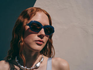 DELARGE ASAWA MILKY BLUE SUNGLASSES