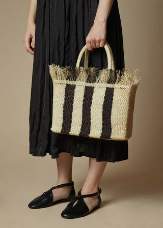ALIU PALMA MEDIUM STRIPES BLACK BAG