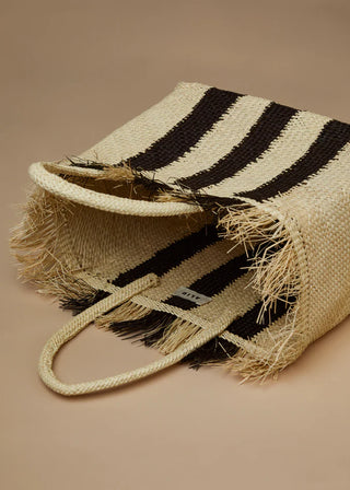 ALIU PALMA MEDIUM STRIPES BLACK BAG