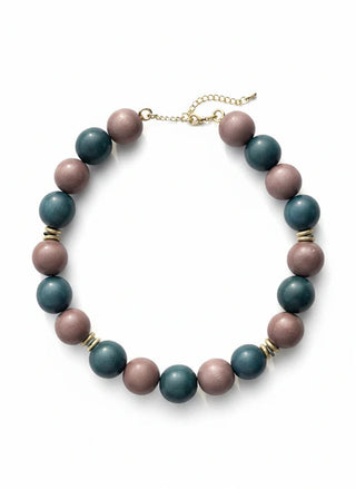 BINIBECA DESIGN PLUME NECKLACE GREEN AND BROWN
