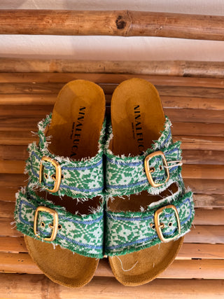 NINALEUCA LA GEMELLE SHOES VERDE & CELESTE