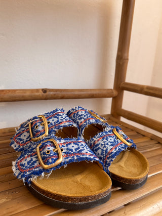 NINALEUCA LA GEMELLE SHOES BLUE & ARANCIO