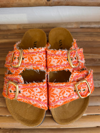NINALEUCA LA GEMELLE SHOES ARANCIO & FUCSIA