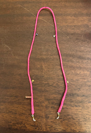 LE POM POM Neon Pink with charms Sunglasses Strap