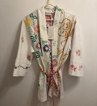 RELAX RE-LUX KIMONO JACKET EMBROIDERED COTTON