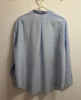 RELAX RE-LUX PETAL MANDARIN SHIRT AZURE + EMBROIDERY